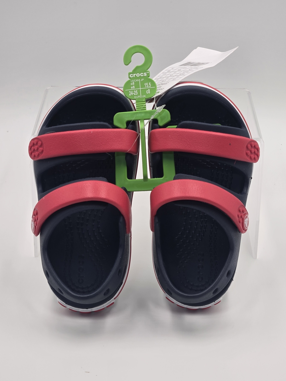 CROCS Crocband Cruise Navy With Red Strap Unisex Sandals Toddler Size C8 - Picture 2 of 11